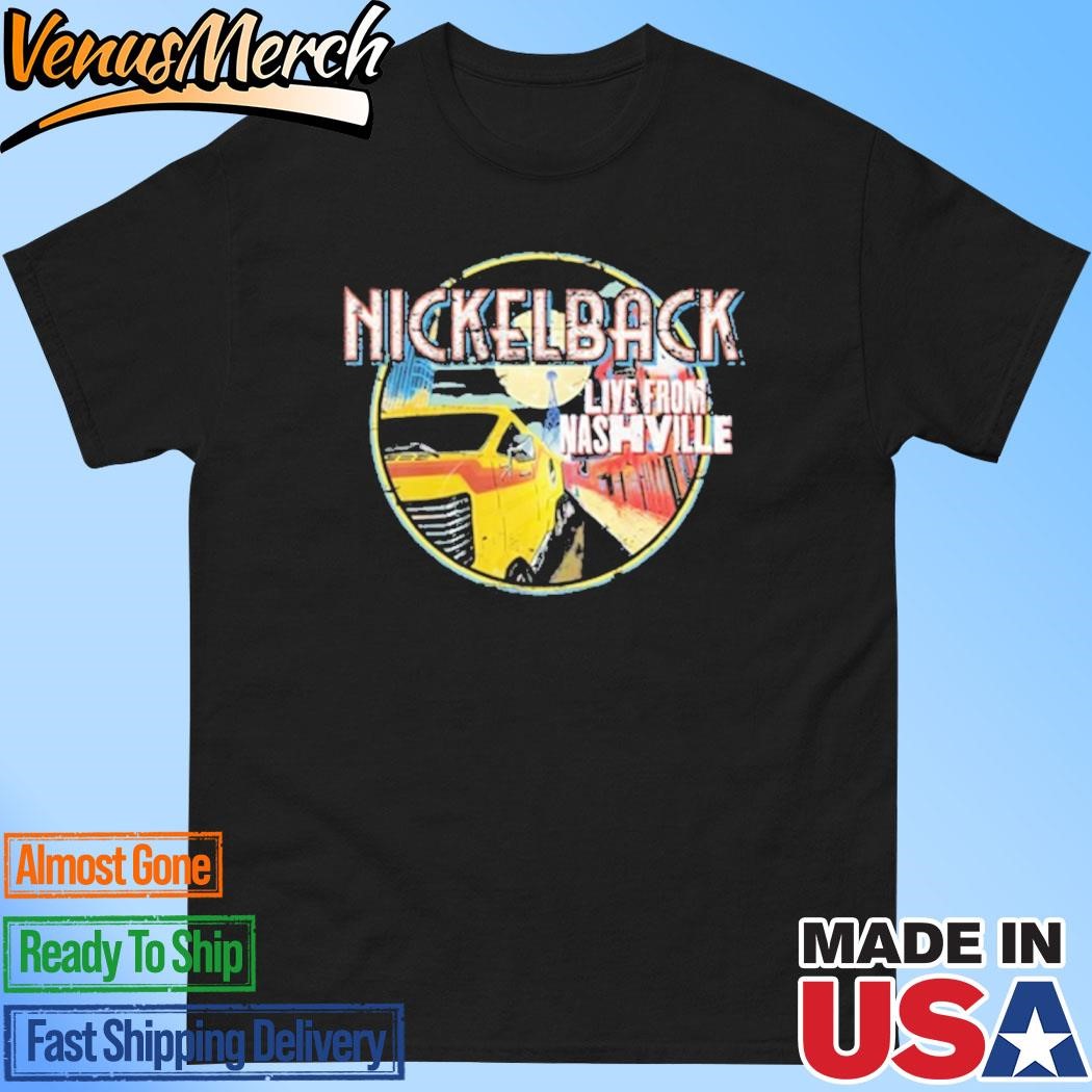 Official Nickelback Live From Nashville B&W T-Shirt