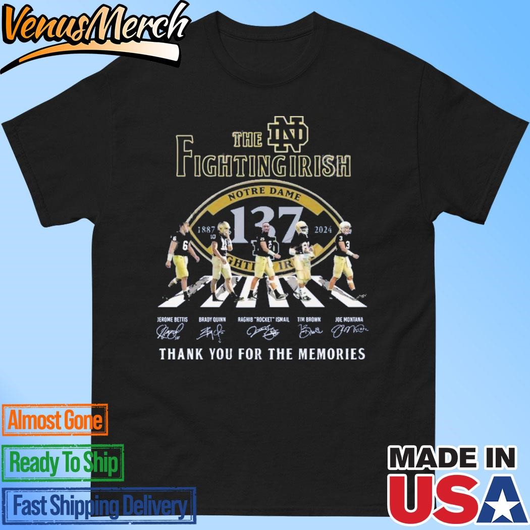 Official Notre Dame Fighting Irish 137th Anniversary 1887-2024 T-Shirt