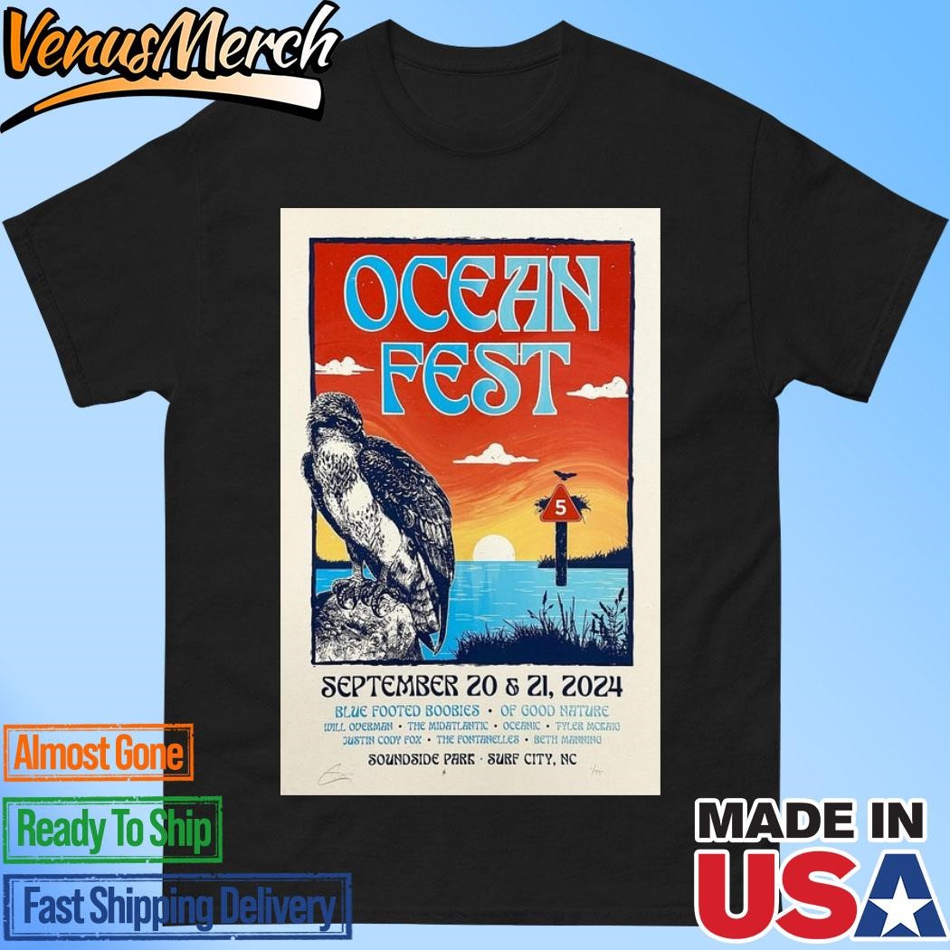 Official Ocean Fest September 20-21 2024 Soundside Park Surf City, NC Poster Shirt