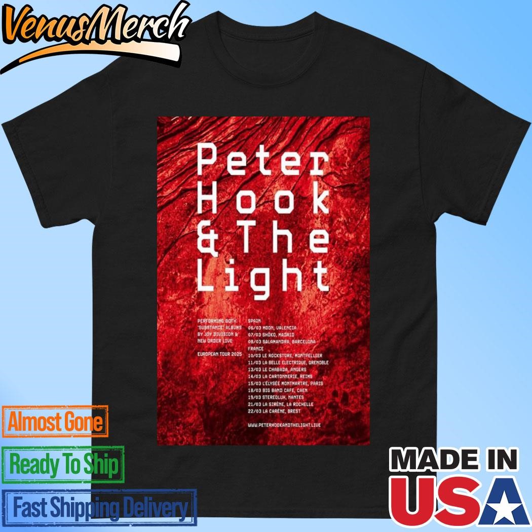 Official Peter Hook & The Light European Spain & France Tour 2025 Poster Shirt