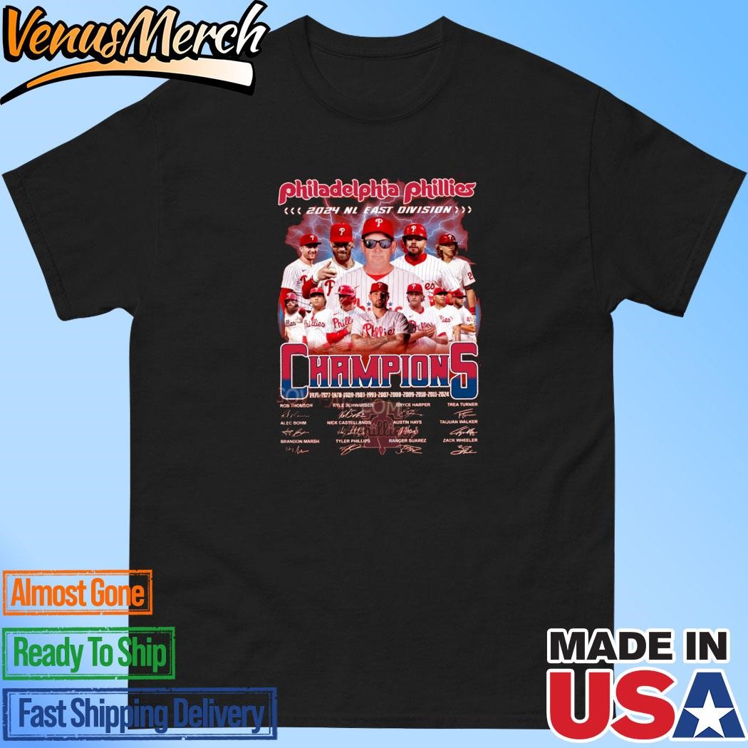 Official Philadelphia Phillies 2024 Nl East Division Champions Signatures Shirt