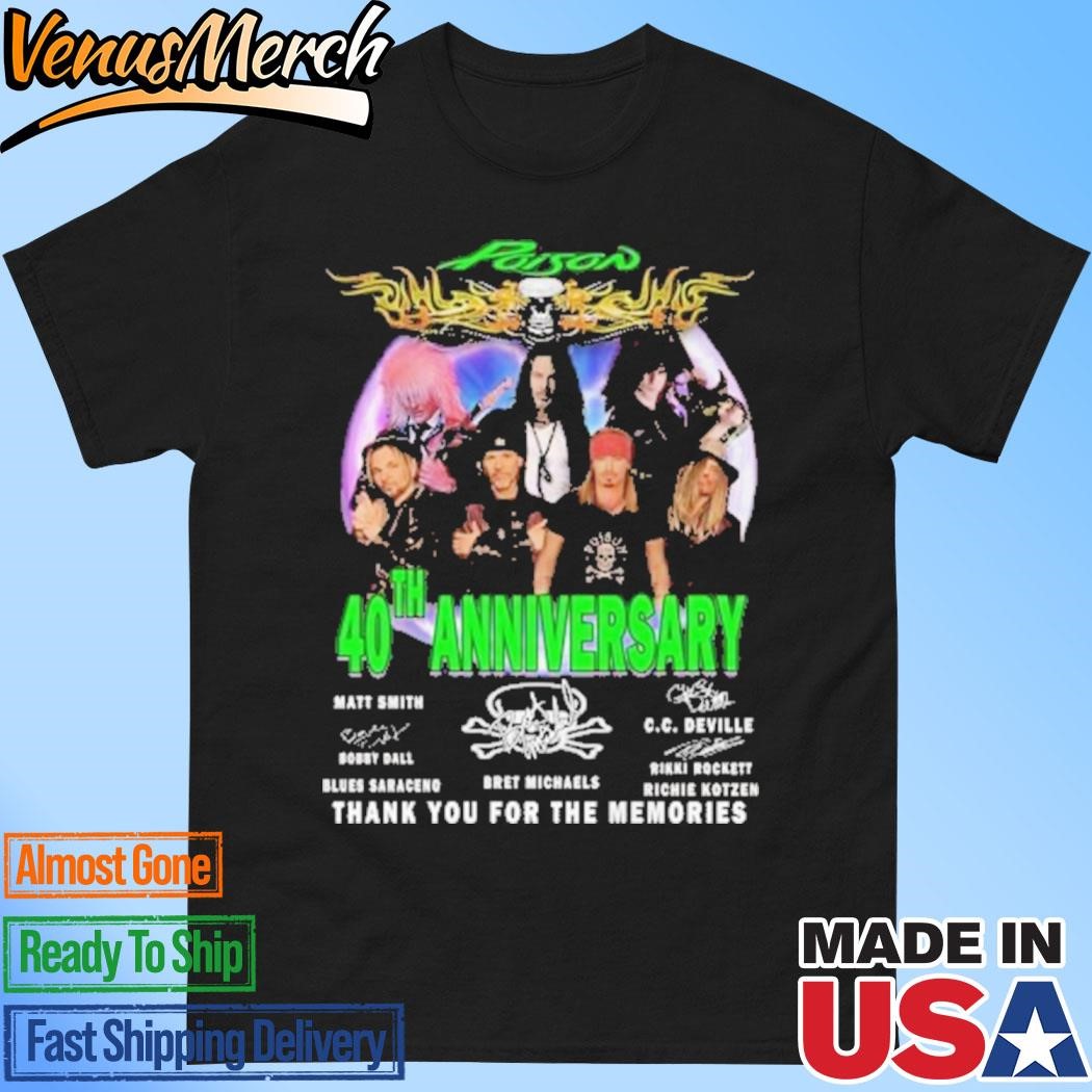 Official Poison Band 40th Anniversary Thank You For The Memories T-Shirt