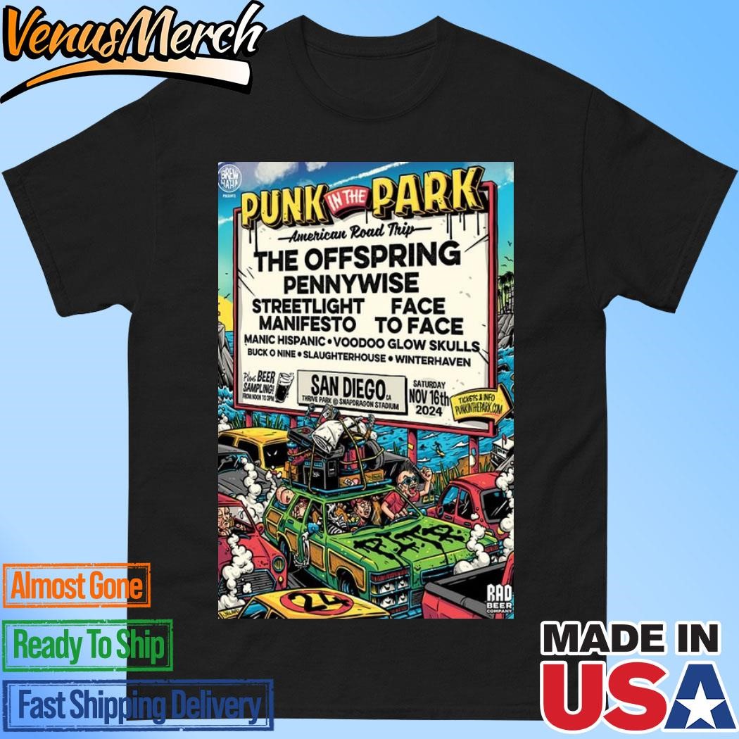 Official Punk In The Park San Diego Pennywise Face Manifesto Nov 16 2024 Poster Tour Shirt