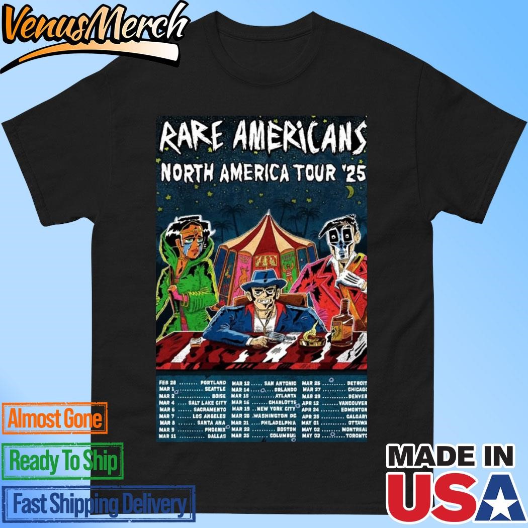 Official RARE AMERICANS North America Tour 2025 Art Poster Shirt