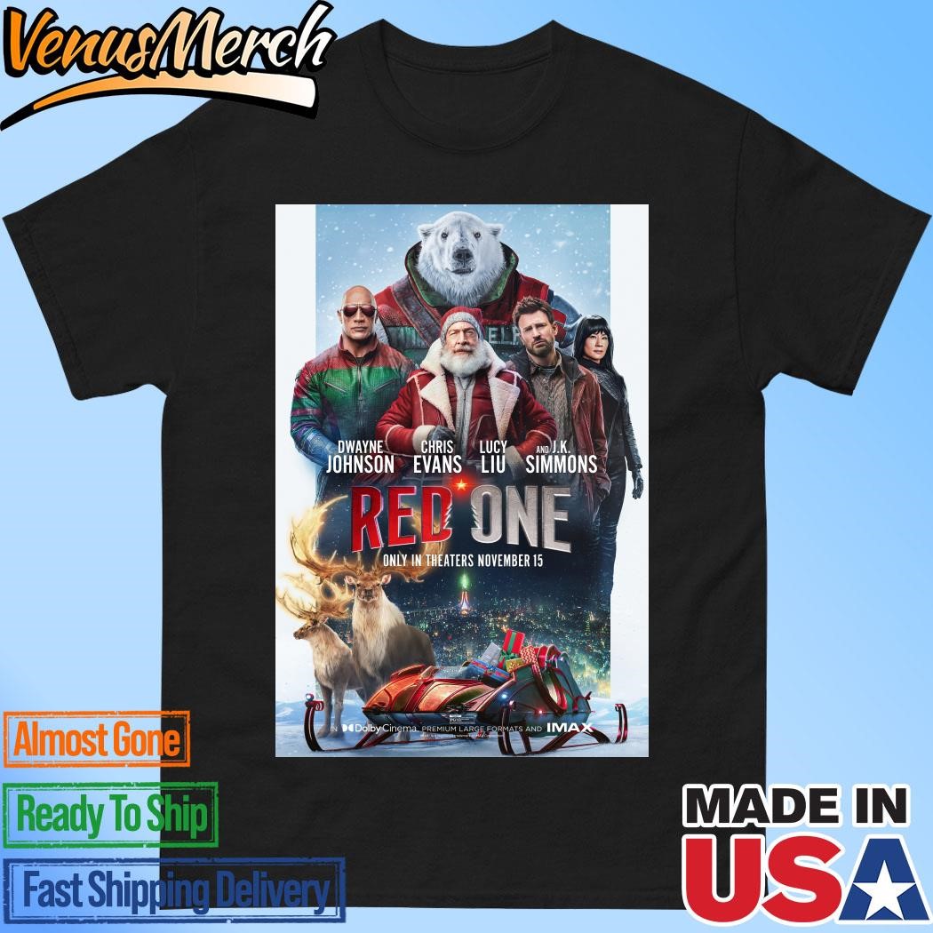 Official Red One Starring Dwayne Johnson Chris Evans Lucy Liu And J K Simmons In Theaters On November 15 T-Shirt