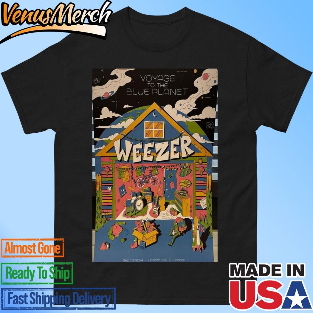 Official Sept 10 2024 Boston Ma TD Garden Weezer Poster Shirt