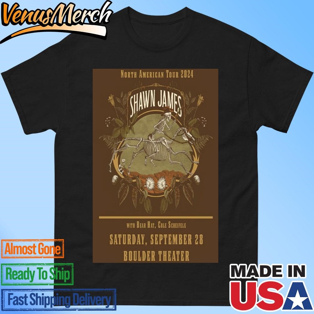 Official Shawn James September 28 2024 Boulder Theater in Boulder CO Tour Poster Shirt