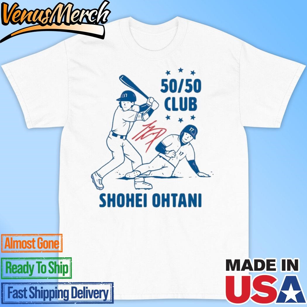 Official Shohei Ohtani Shotime 50 50 Signature T-Shirt