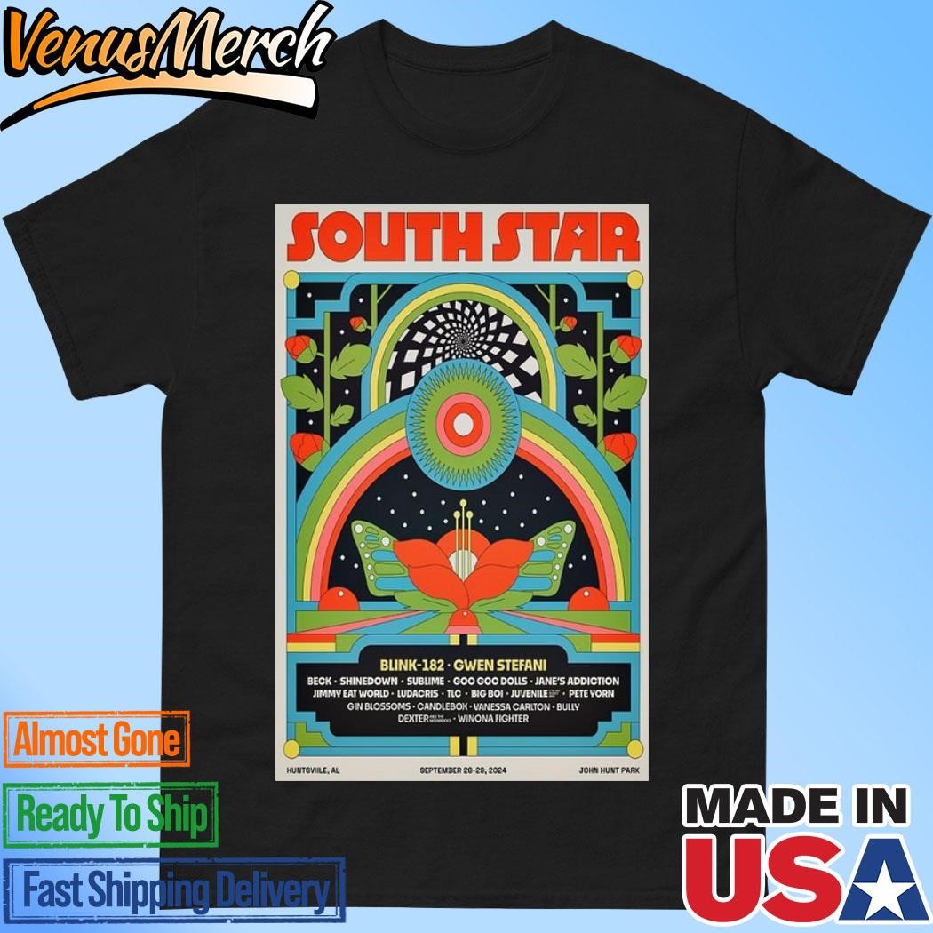 Official South Star September 28-29 2024 John Hunt Park in Huntsville AL Tour Poster Shirt