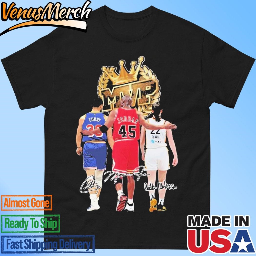 Official Stephen Curry Michael Jordan Caitlin Clark NBA Stars MVP T-Shirt