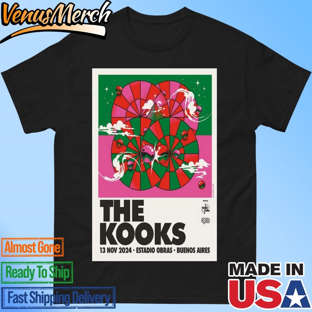 Official THE KOOKS Nov 13 2024 Live At Estadio Obras, Buenos Aires, AR Concert Poster Shirt