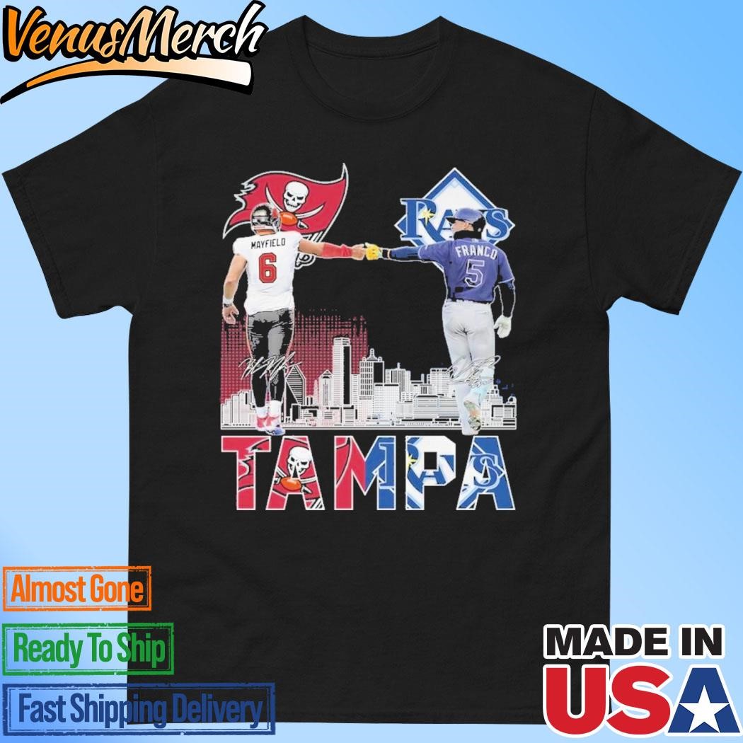 Official Tampa Bay Buccaneers Mayfield 6 Tampa Bay Rays Franco 5 T-Shirt