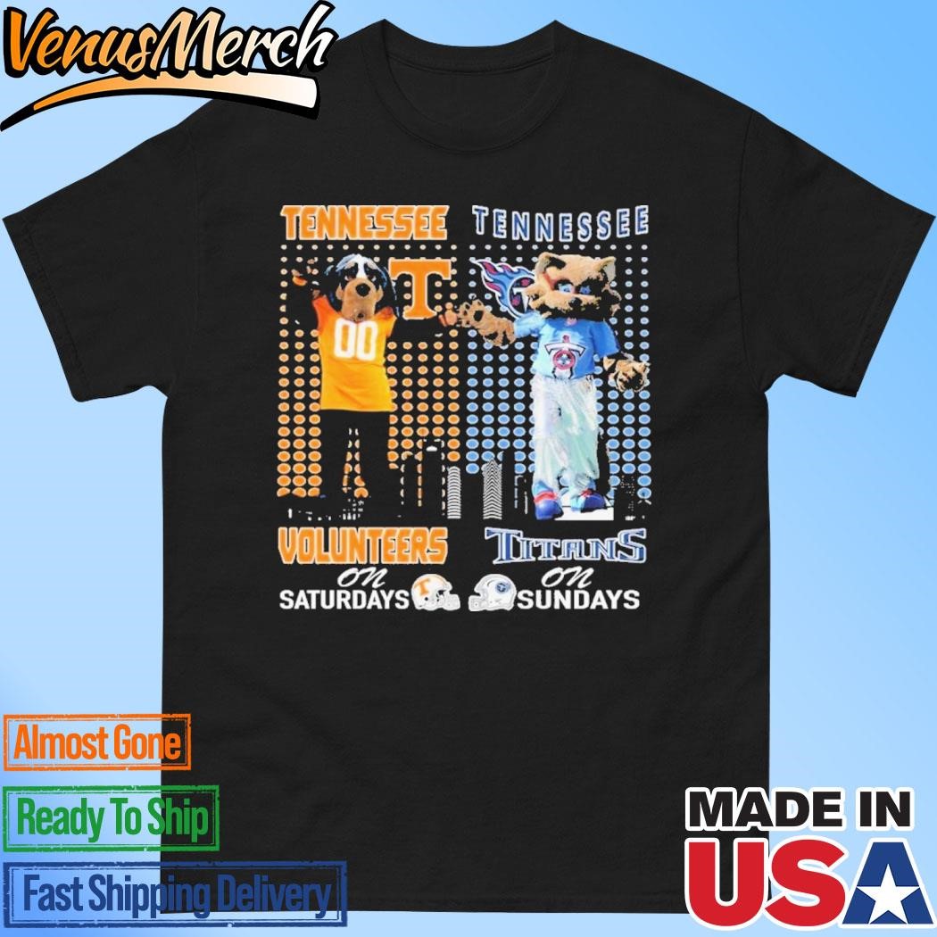 Official Tennessee Volunteers On Saturdays Smokey Tennessee Titans T-Rac On Sundays T-Shirt