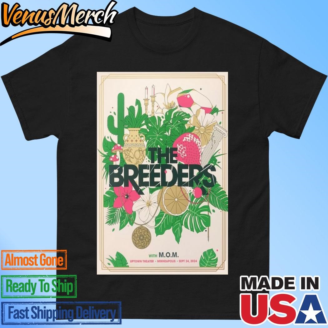 Official The Breeders September 24 2024 Uptown Theater, Minneapolis, MN Band Tour Poster Shirt