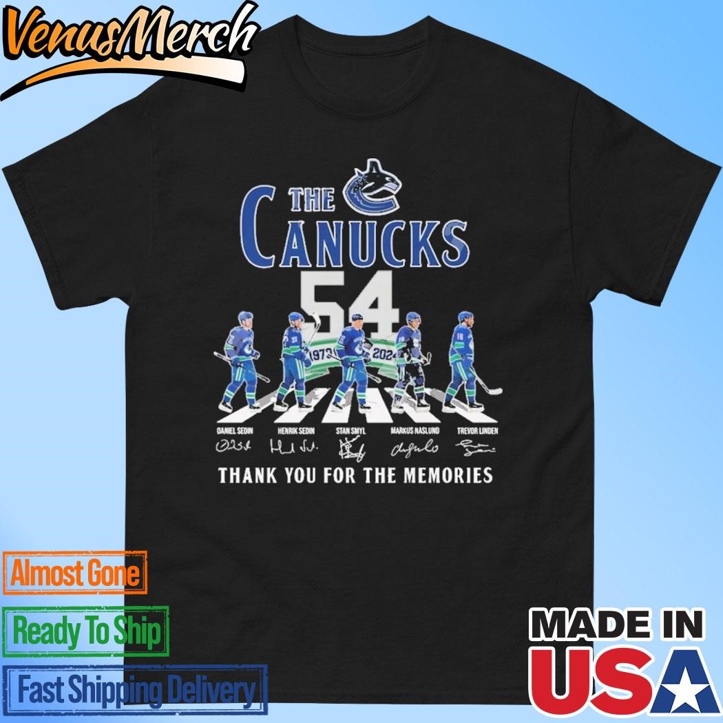 Official The Canucks 54 Years Of 1970-2024 Thank You For The Memories T-Shirt