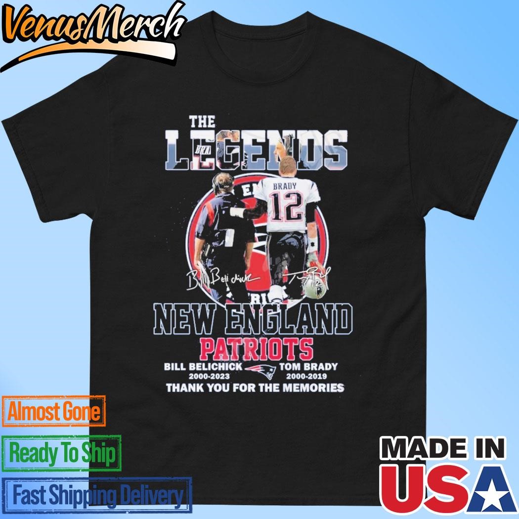 Official The Legends New England Patriots Bill Belichick & Tom Brady Thank You For The Memories T-Shirt