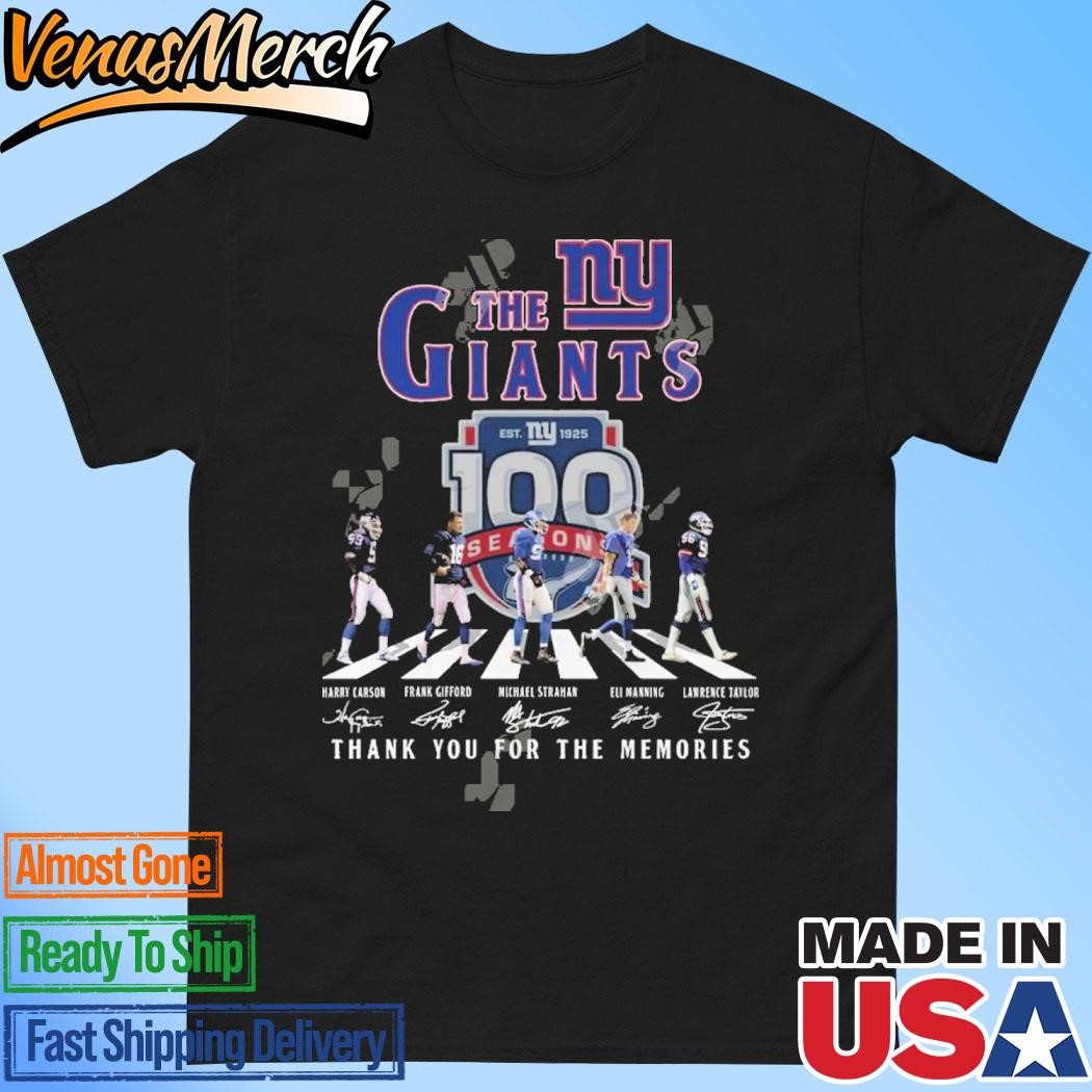 Official The New York Giants 100 Seasons Thank You For The Memories T-Shirt