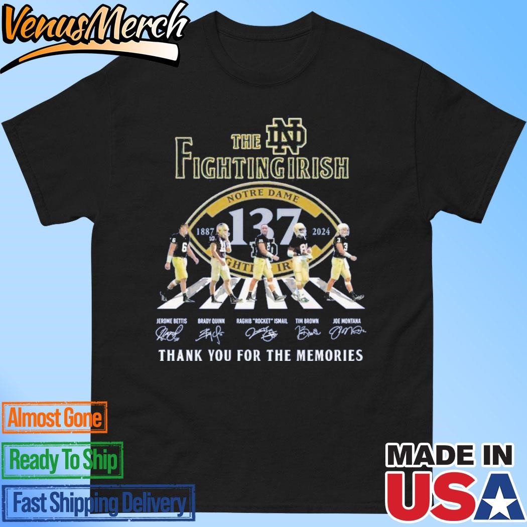 Official The Notre Dame Fighting Irish Thank You For The Memories T-Shirt