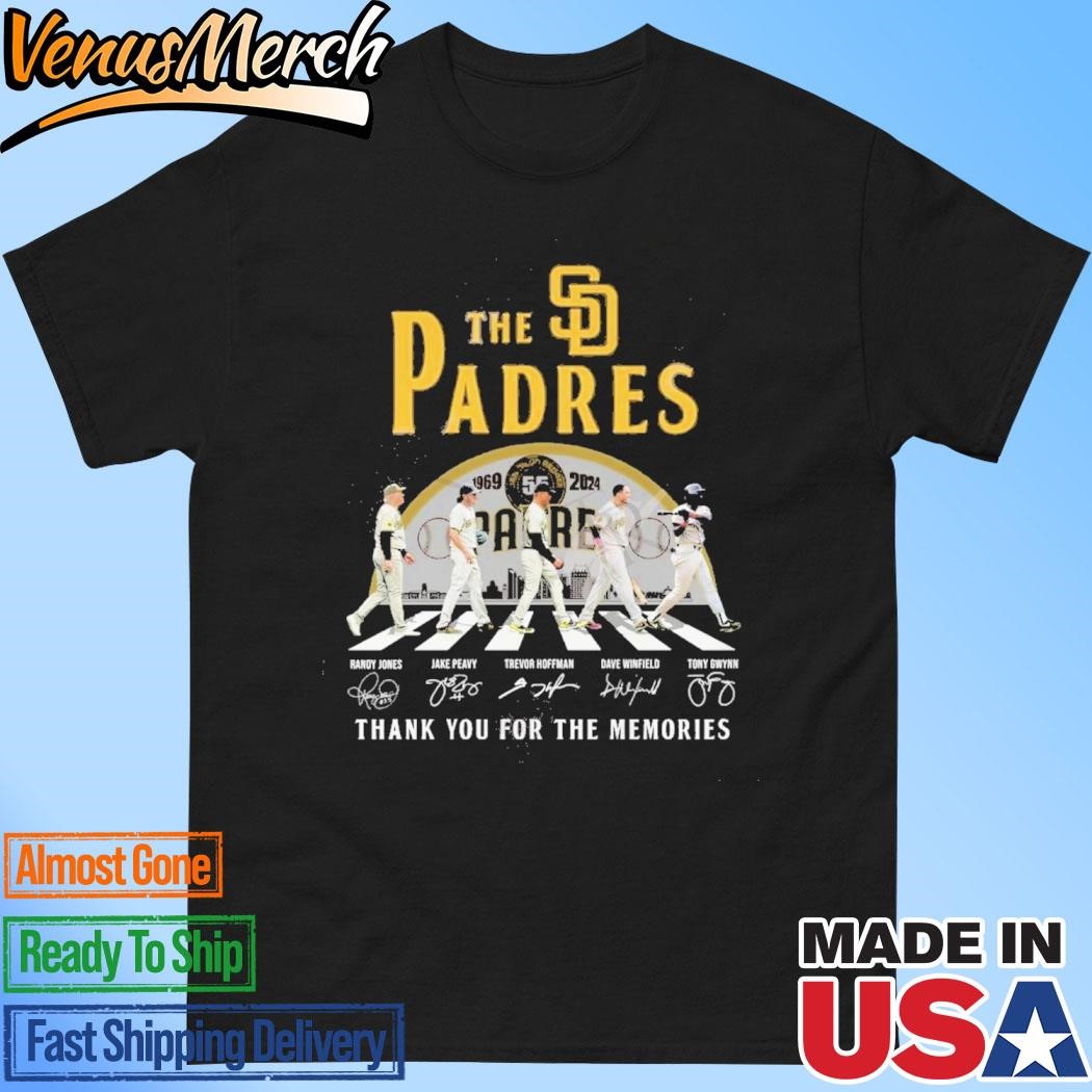 Official The Padres 55 Years Of 1969-2024 San Diego Padres Thank You For The Memories T-Shirt