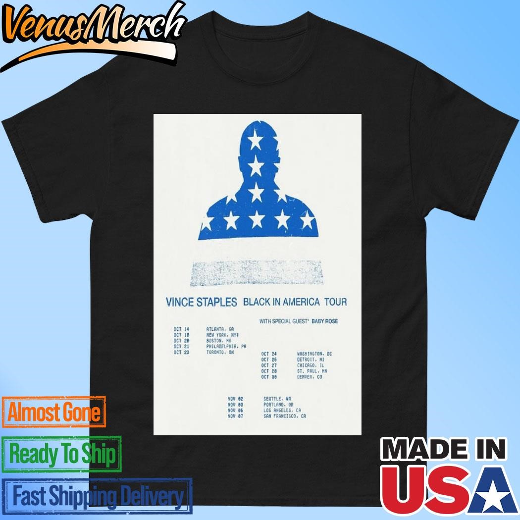 Official Vince Staples Black In America Tour 2024 Poster Shirt