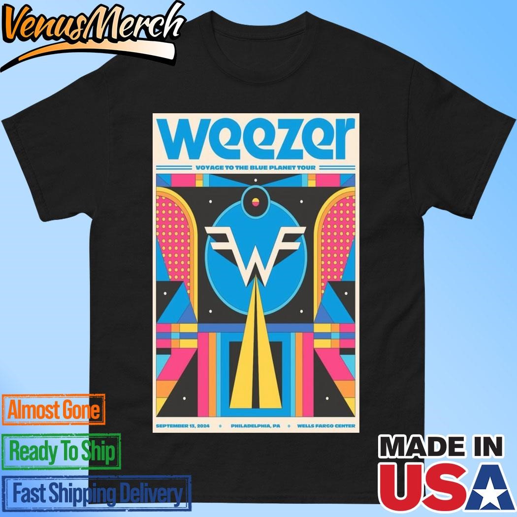 Official Weezer Voyage To The Blue Planet Tour September 13 2024 Philadelphia, PA Poster Shirt