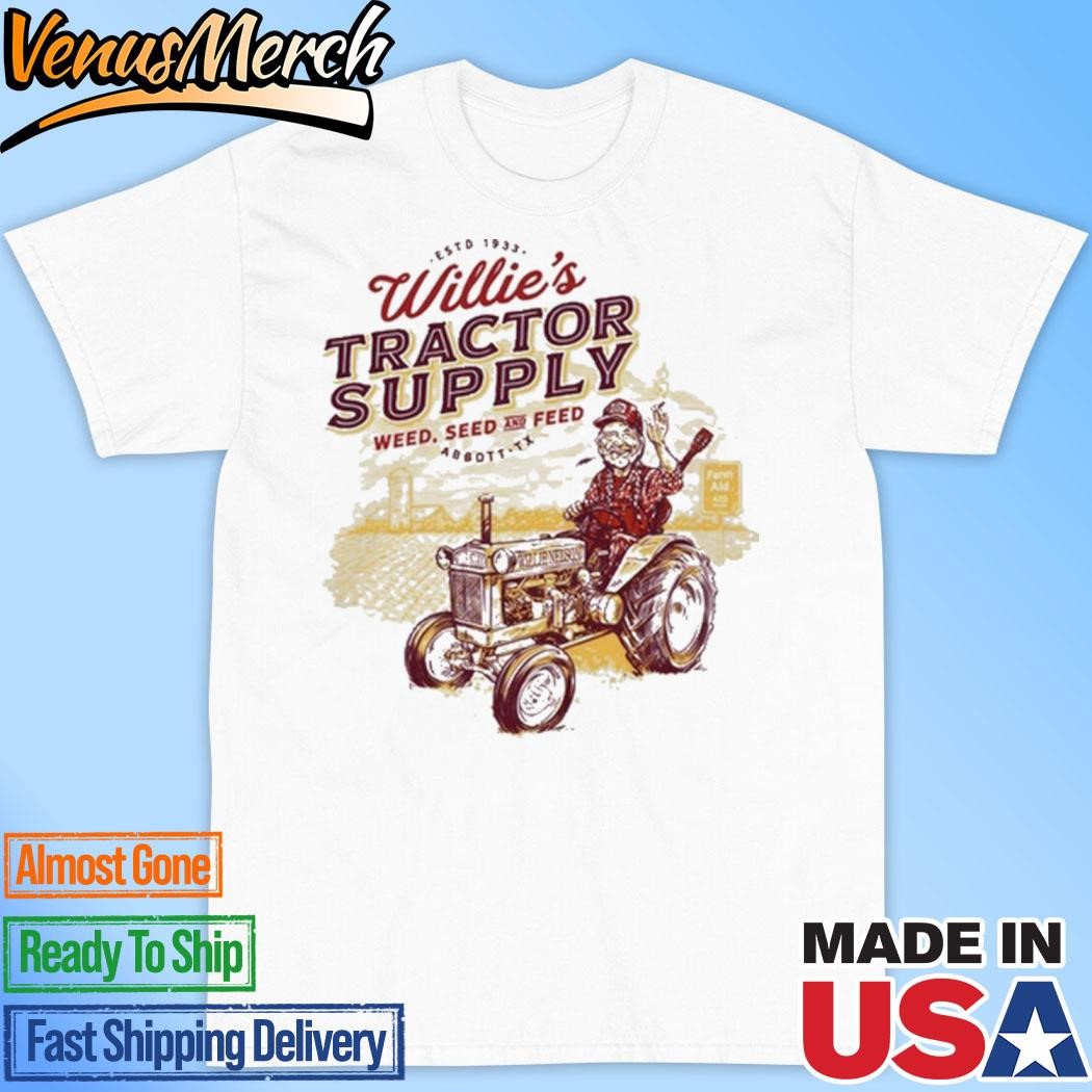 Official Willie Nelson Willie's Tractor Supply 2024 White Shirt