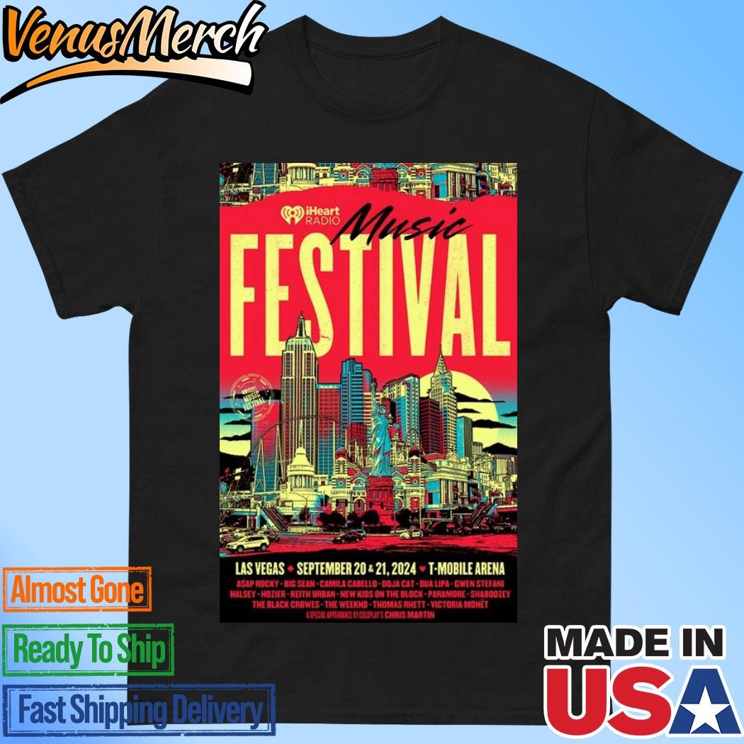 Official iHeartRadio Music Festival September 20-21 2024 T-Mobile Arena, Las Vegas Event Poster Shirt