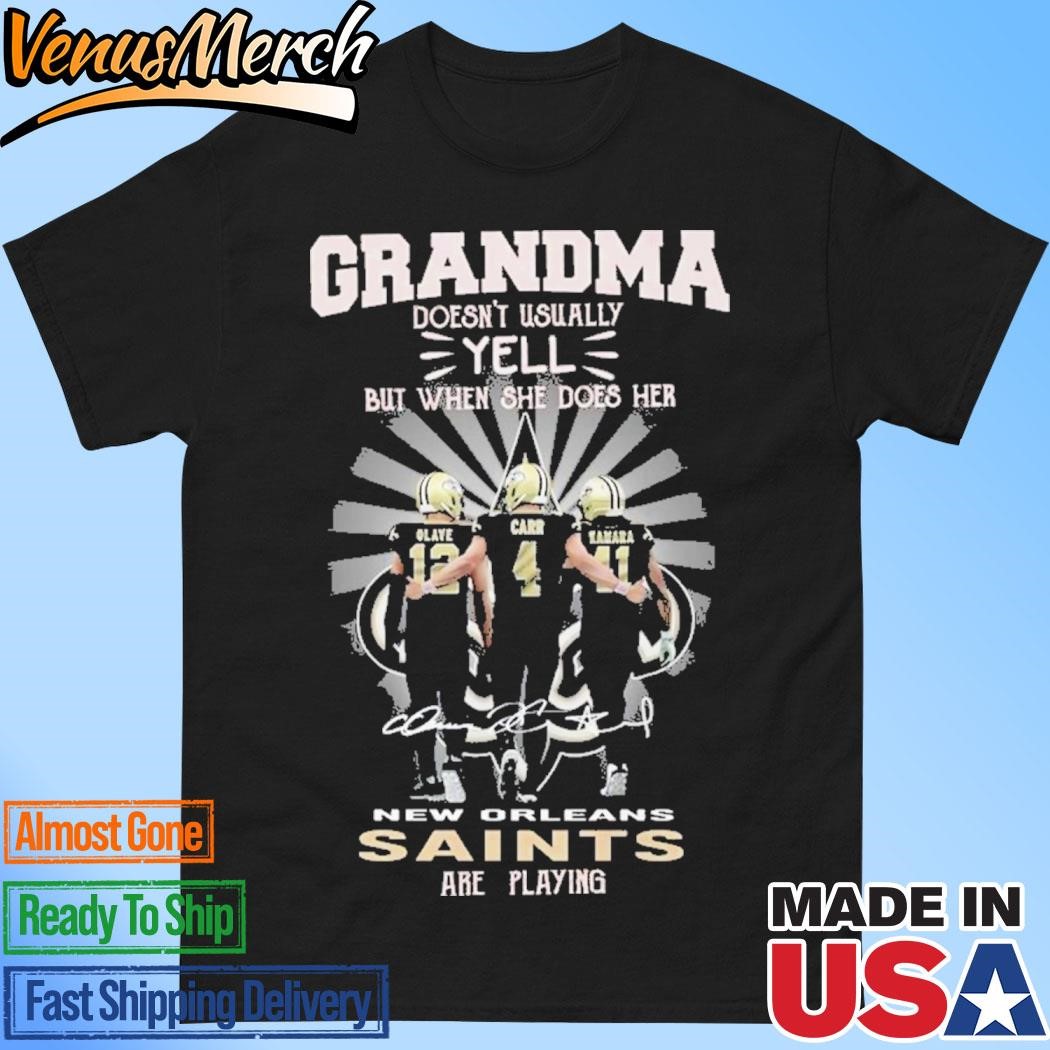 Official New Orleans Saints Grandma Yell When Her Saints Football Are Playing T-Shirt