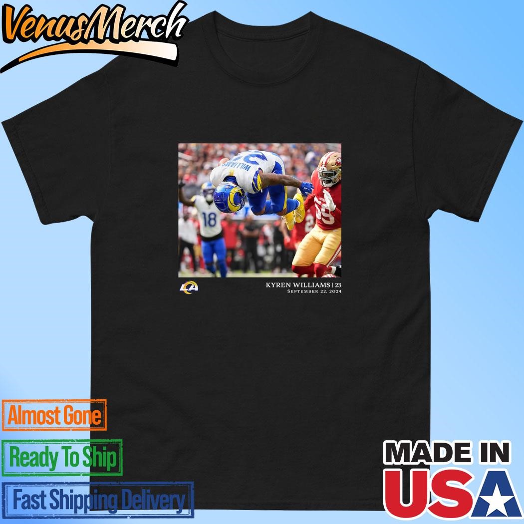 Official Kyren Williams Los Angeles Rams NFL Flash Fixtures Week 3 T-Shirt