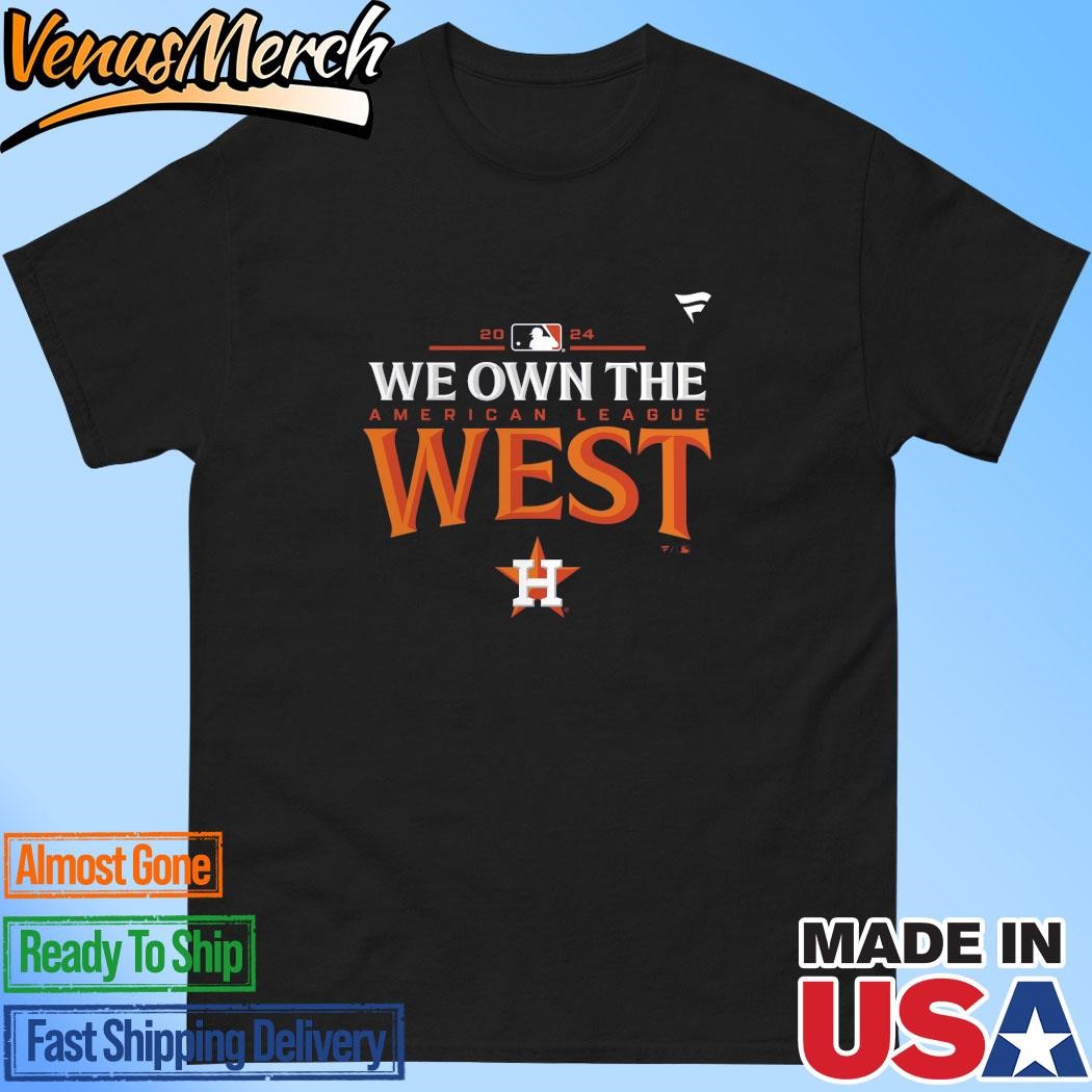 Official Houston Astros Fanatics 2024 AL West Division Champions Locker Room T-Shirt