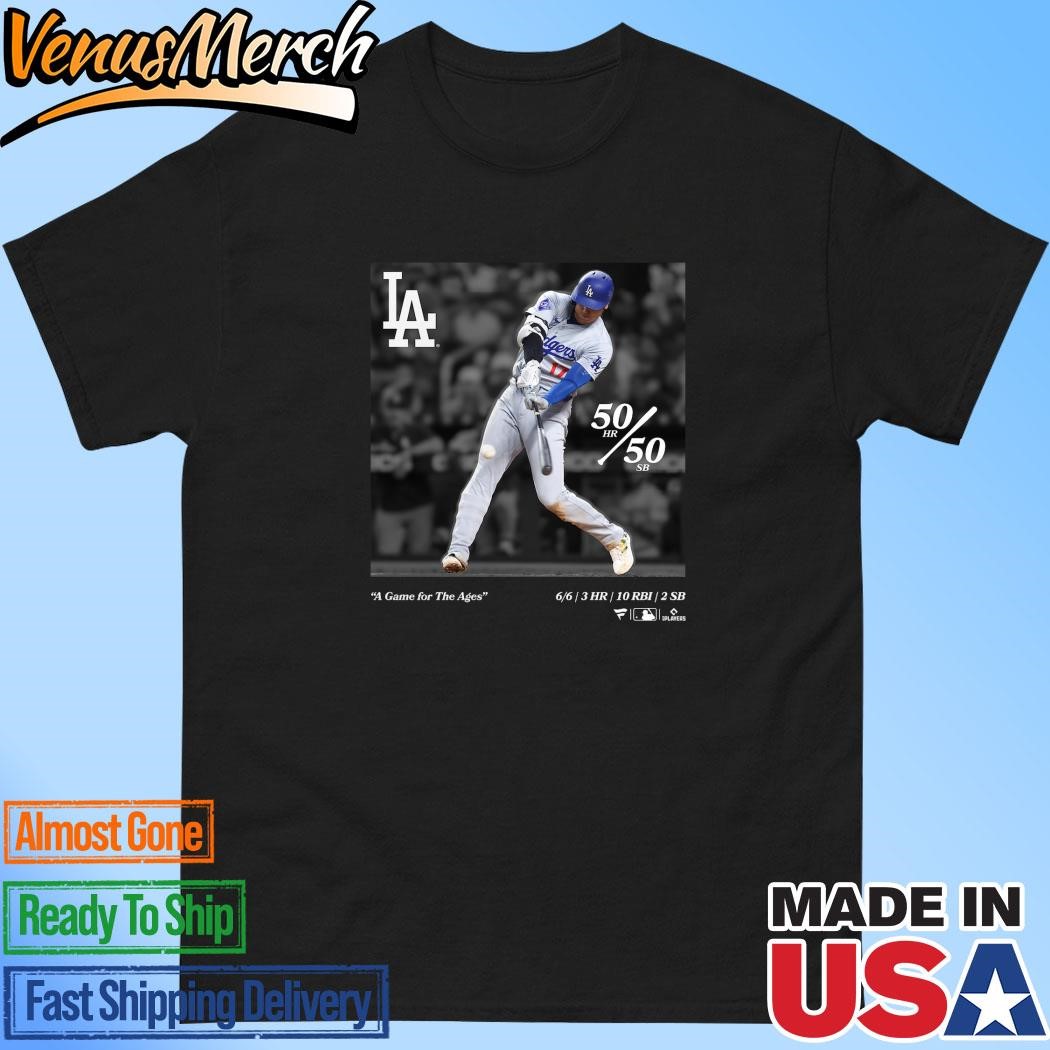 Official Shohei Ohtani Los Angeles Dodgers A Game For The Ages Fanatics Exclusive T-Shirt