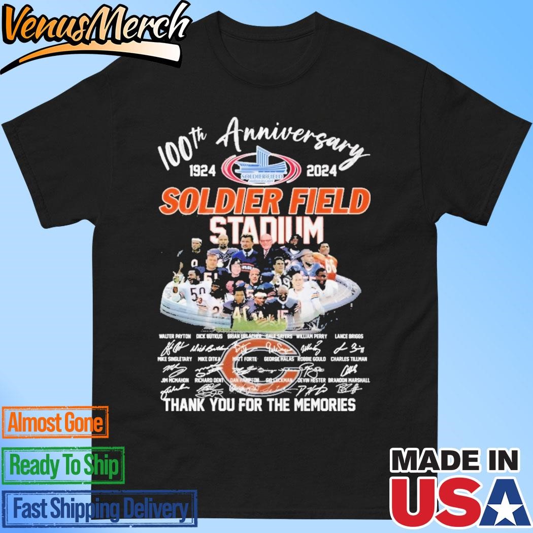 Official 100th Anniversary 1924-2024 Soldier Field Stadium Thank You For The Memories T-Shirt