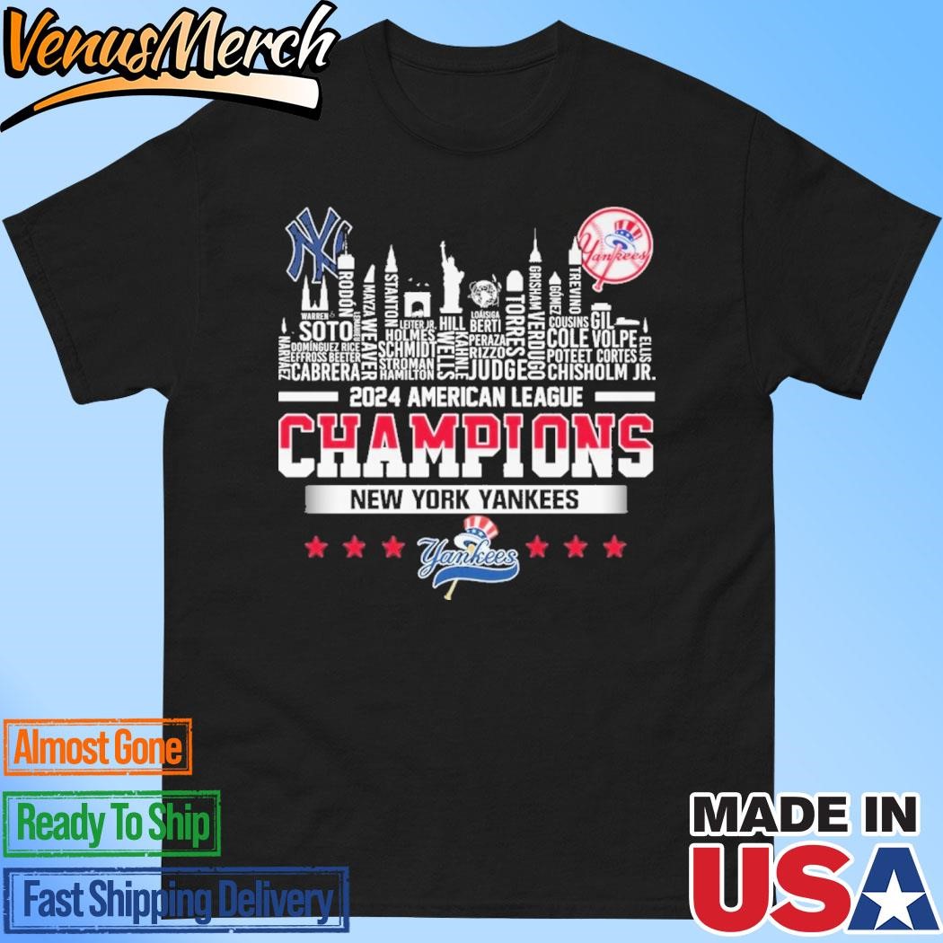 Official 2024 American League Champions New York Yankees Unisex T-Shirt