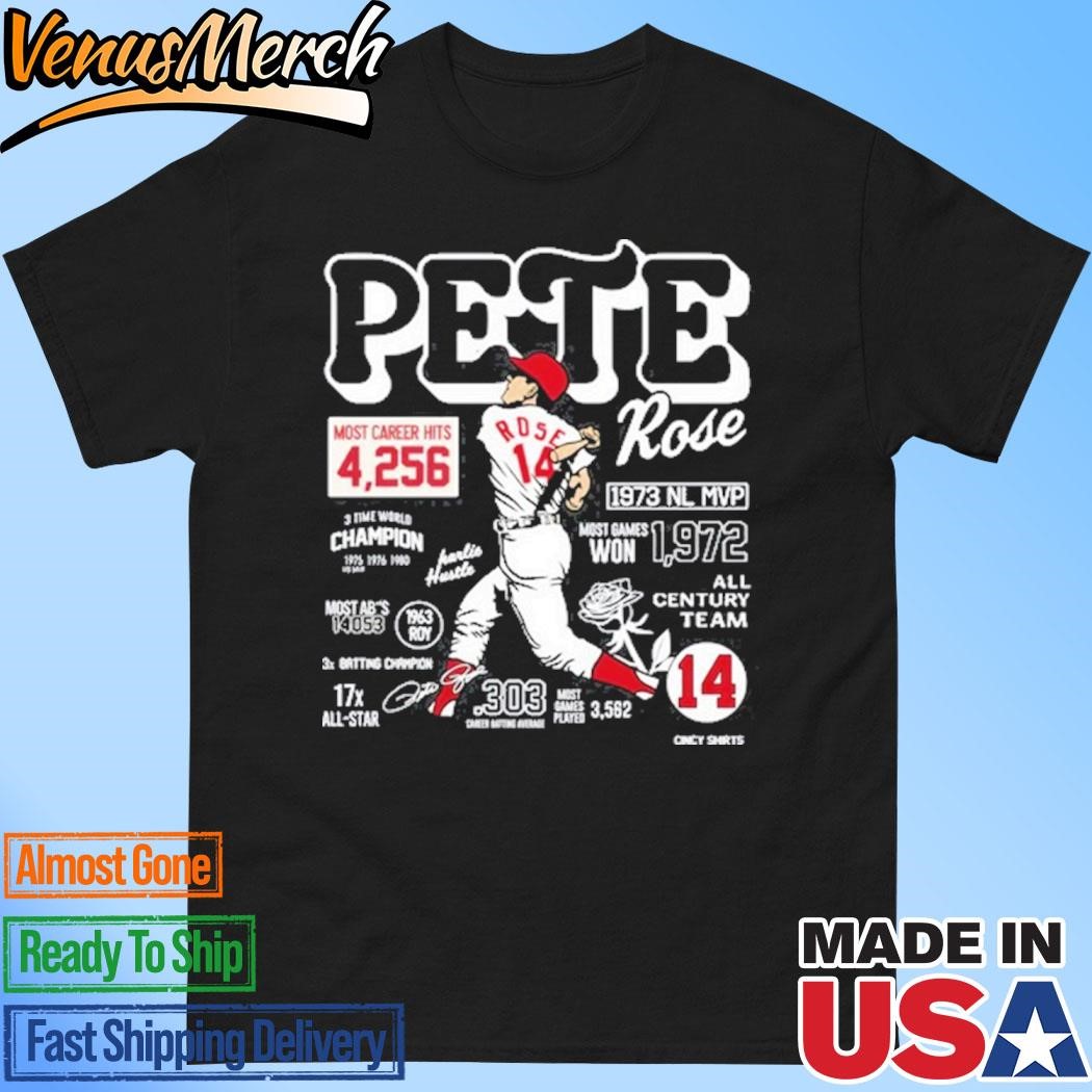 Official 2024 Pete Rose Career Stats Shirt