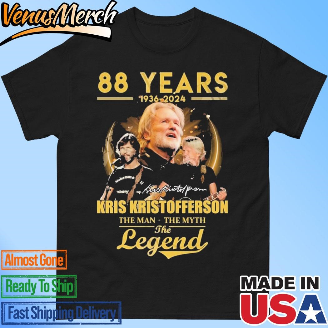 Official 88 Years 1936-2024 Kris Kristofferson The Man The Myth The Legend T-Shirt