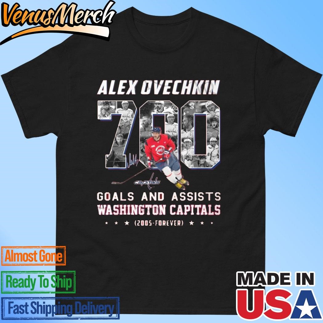 Official Alex Ovechkin 700 Goals And Assists Washington Capitals 2005-Forever T-Shirt