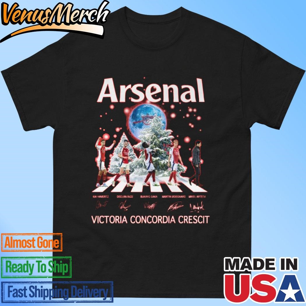 Official Arsenal Victoria Concordia Crescit Christmas T-Shirt