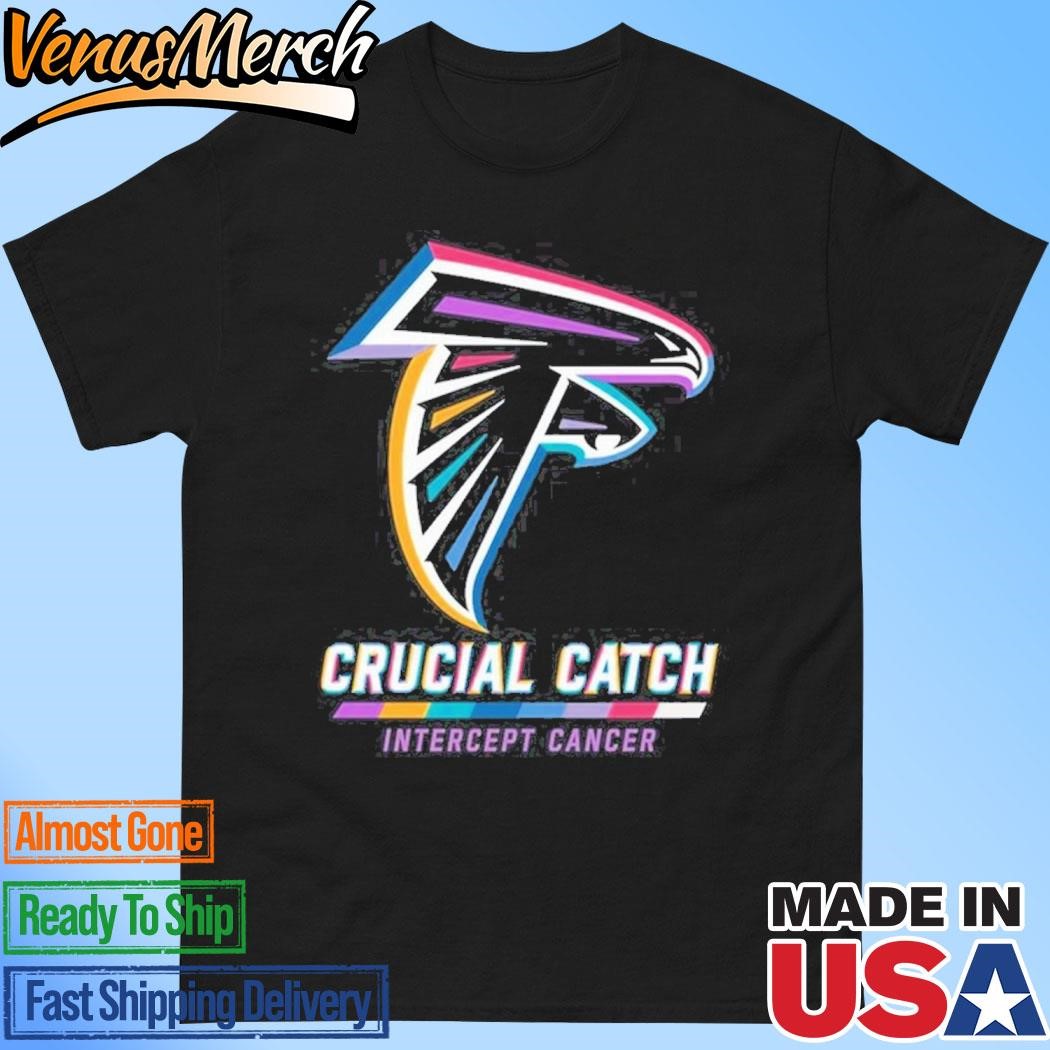 Official Atlanta Falcons 2024 Crucial Catch Intercept Cancer Awareness T-Shirt