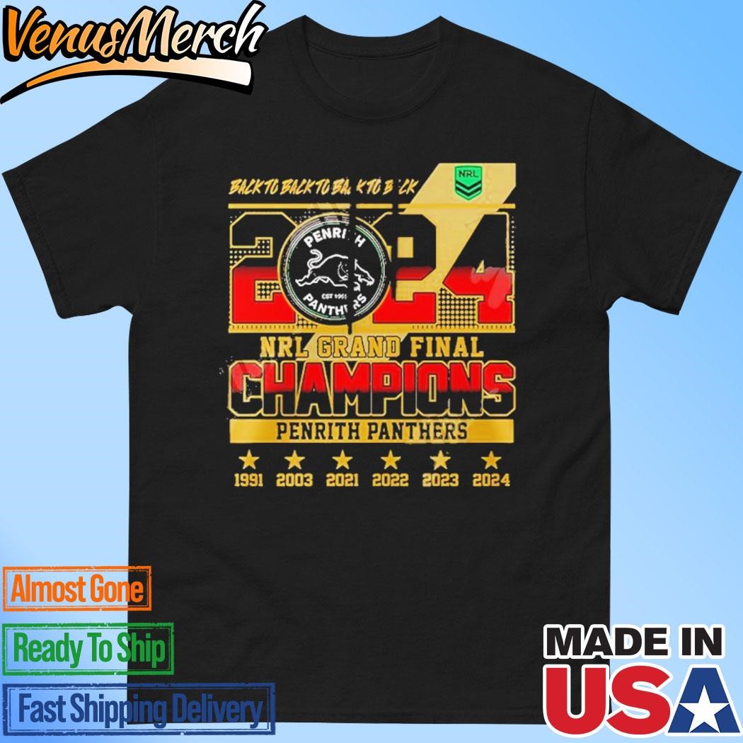 Official Back To Back To Back To Back 2024 NRL Grand Final Champions Penrith Panthers Shirt