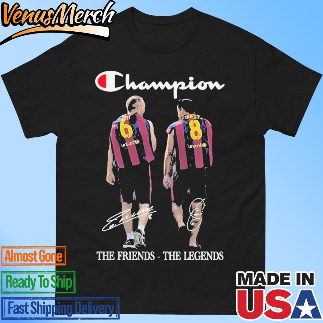 Official Barcelona Xavi Iniesta Champions The Friends The Legends T-Shirt