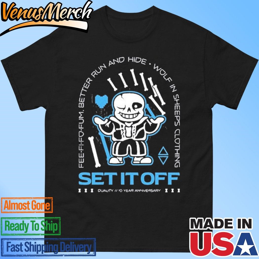 Official Better Run And Hide Wolf In Sheep’s Clothing Set It Off Duality 10 Year Anniversary Skeleton t-shirt