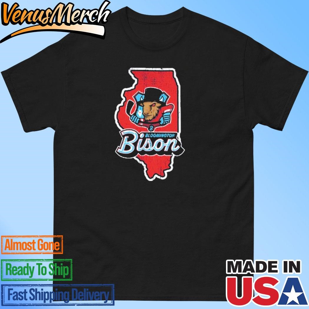 Official Bloomington Bison Black State T-shirt