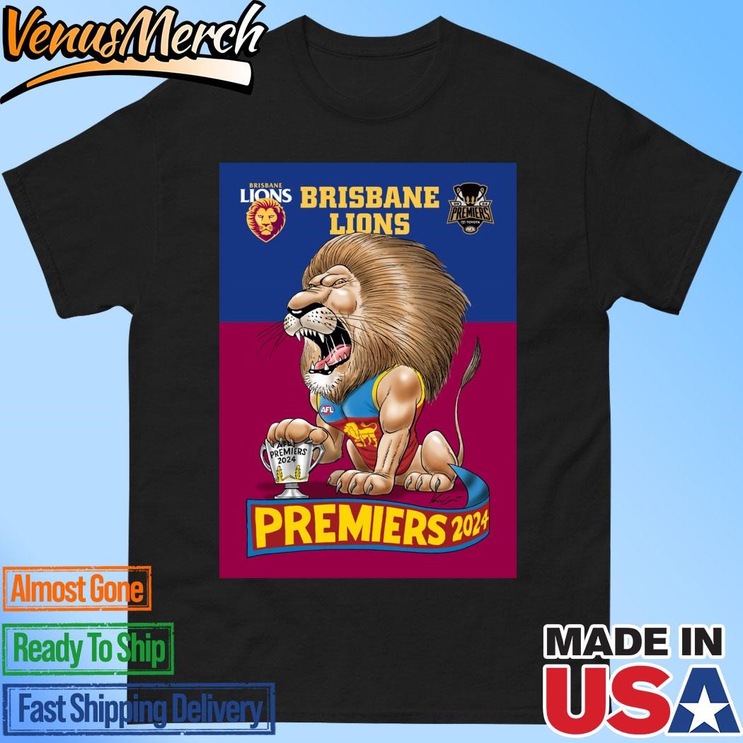 Official Brisbane Lions 2024 AFL Australian Football League Premiers Shirt