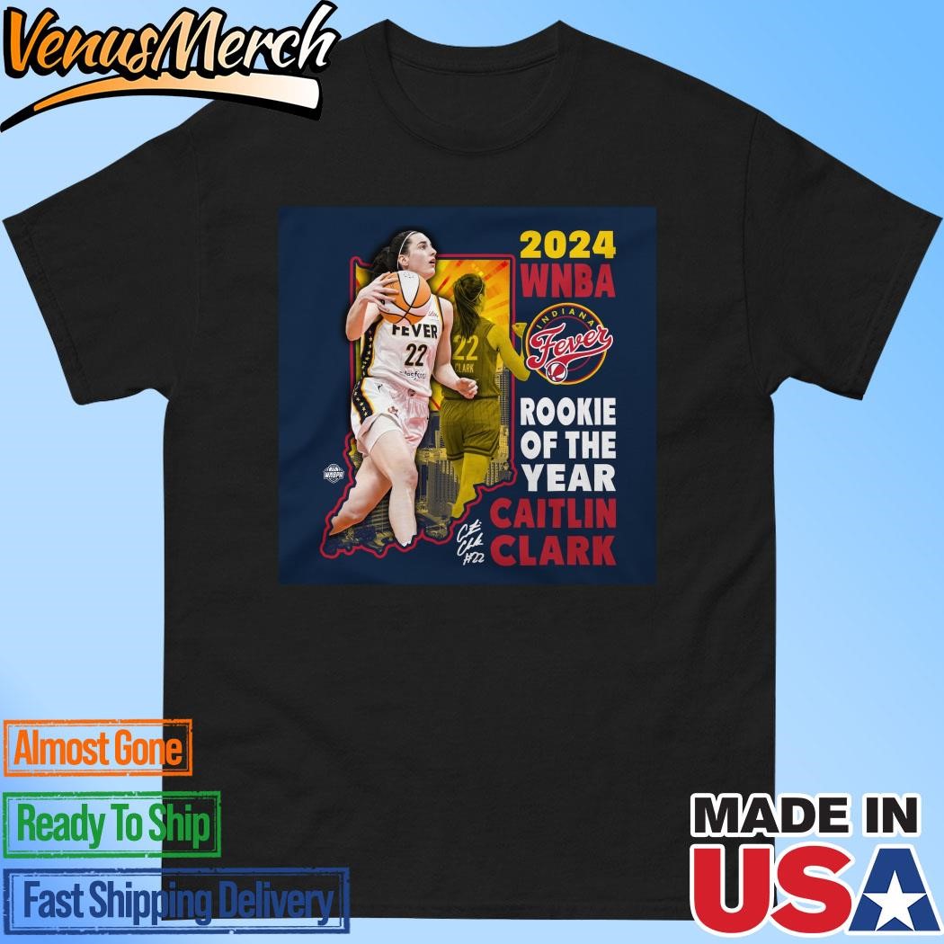 Official Caitlin Clark Navy Indiana Fever 2024 WNBA Rookie of the Year T-Shirt