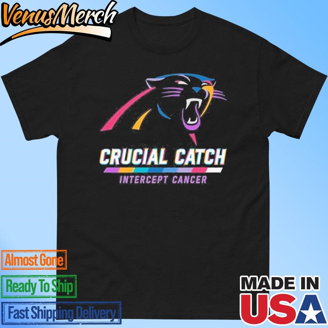 Official Carolina Panther 2024 Crucial Catch Intercept Cancer Awareness T-Shirt