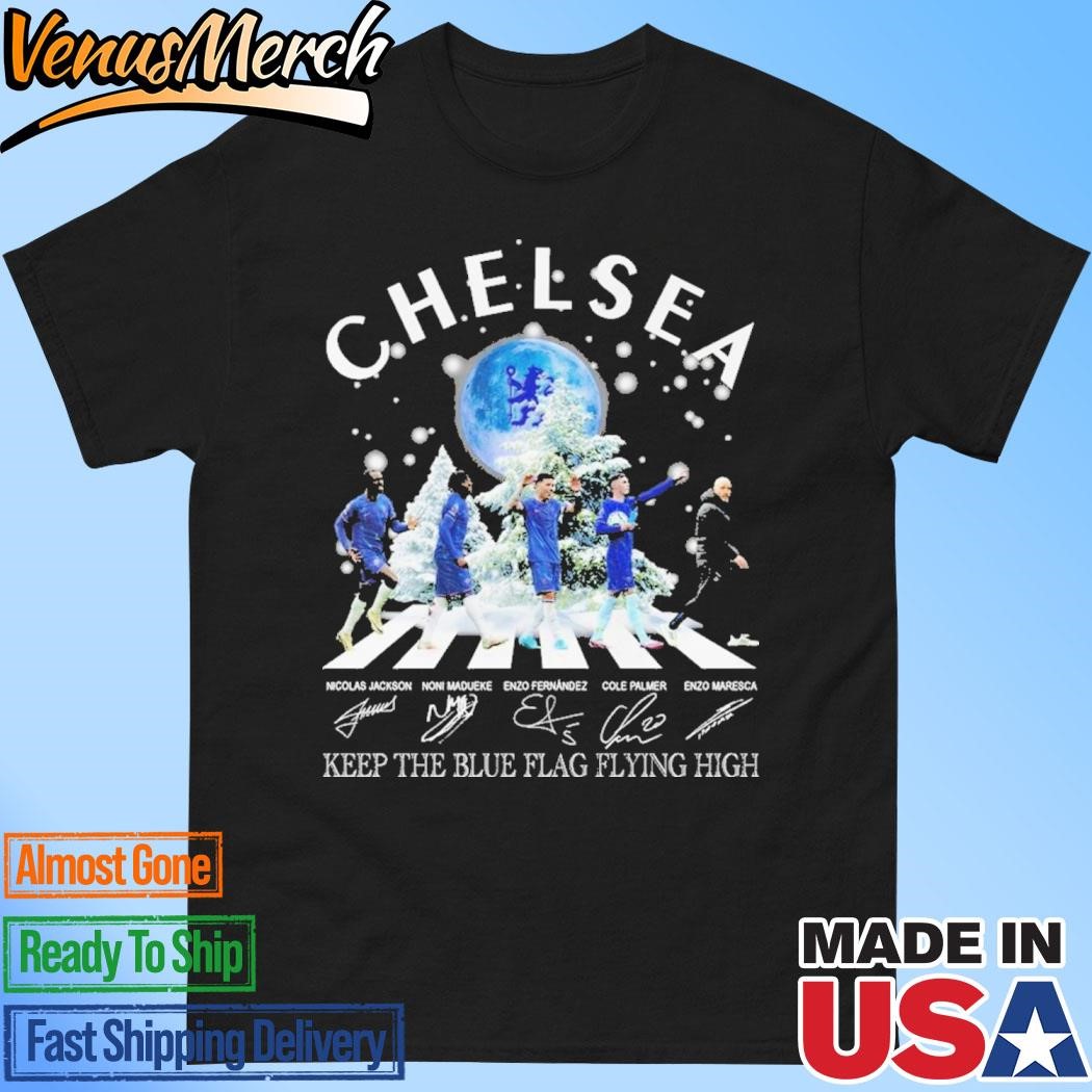 Official Chelsea Keep The Blue Falg Flying High Christmas T-Shirt