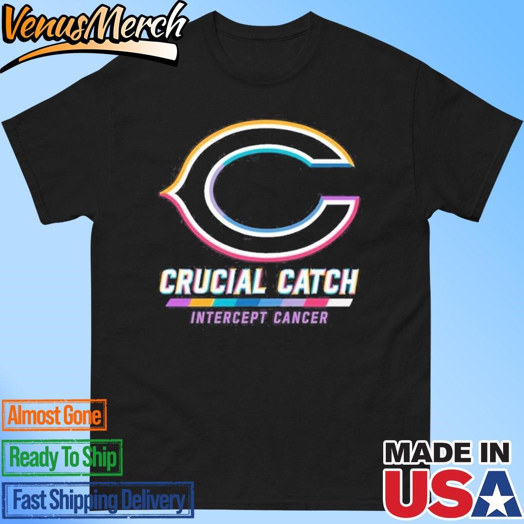 Official Chicago Bears 2024 Crucial Catch Intercept Cancer Awareness T-Shirt