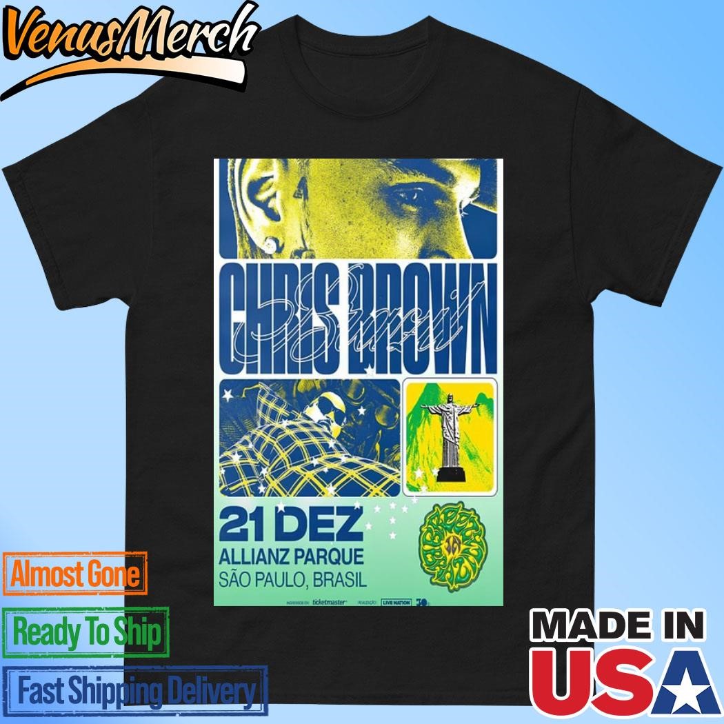 Official Chris Brown Allianz Parque Sao Paulo, Brazil Dec 21 2024 Tour Poster Shirt