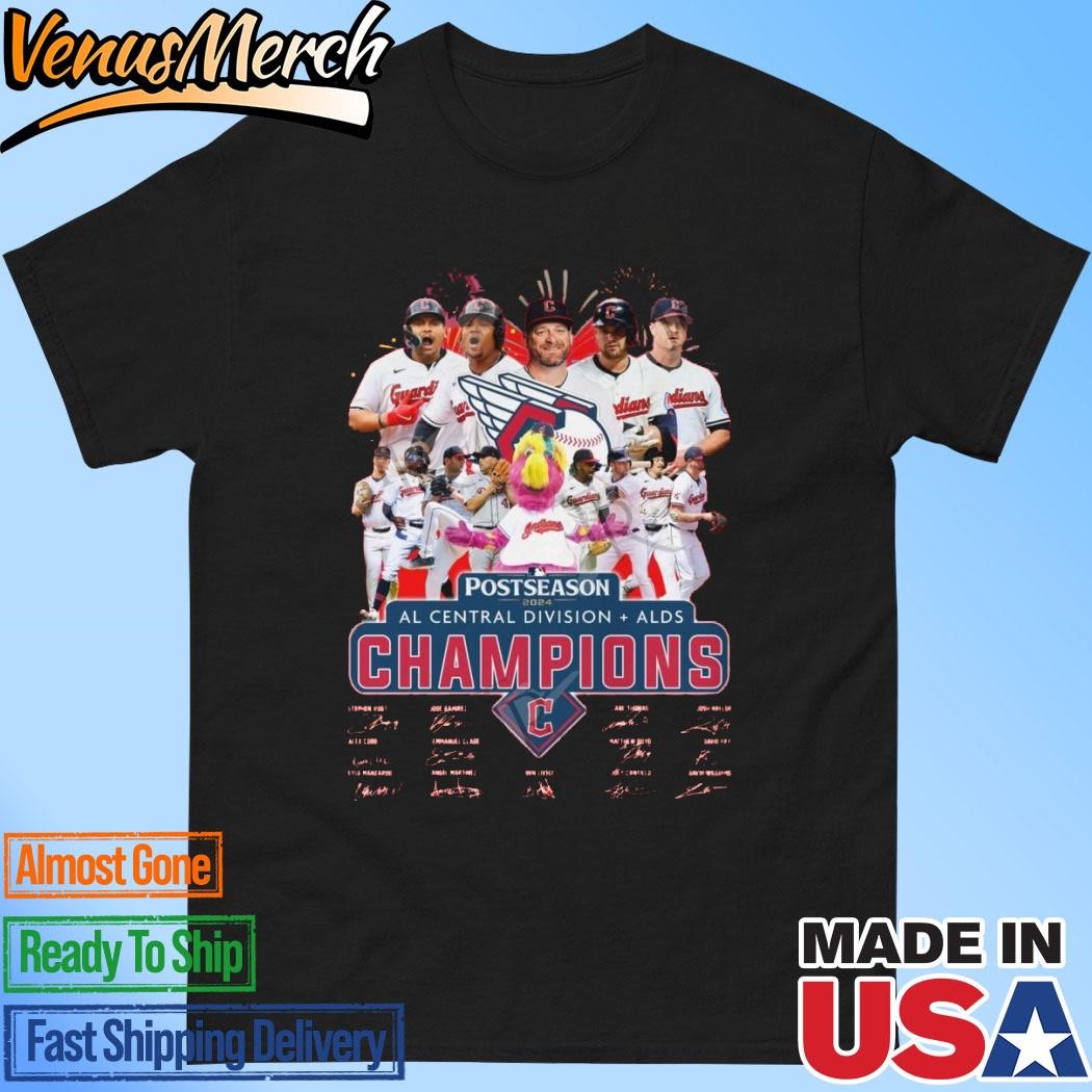 Official Cleveland Guardians Postseason 2024 AL Central Division + ALDS Champions T-Shirt