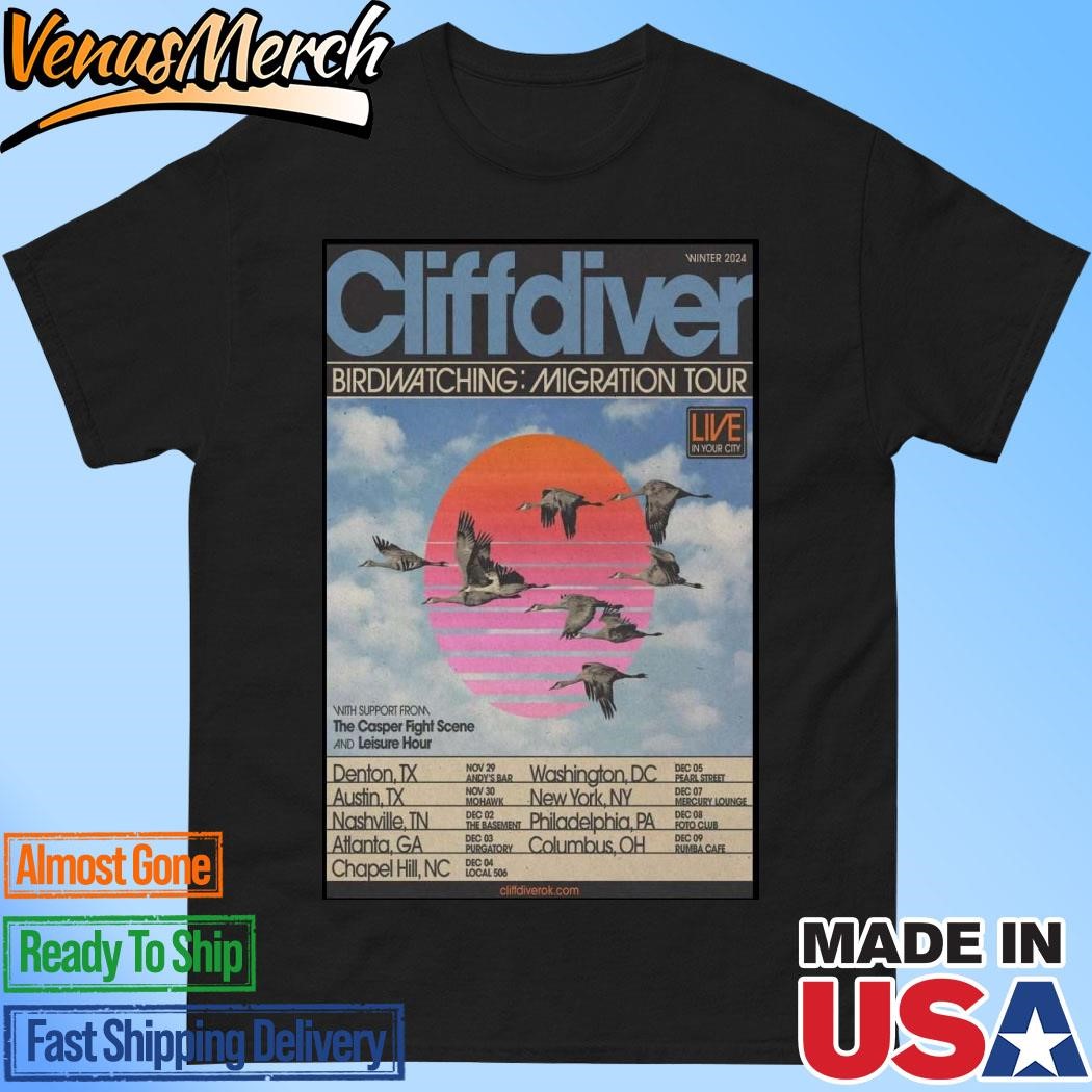 Official Cliff Driver Birdwatching Migration Tour 2024 Poster Shirt